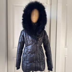 Atelier Noir by Rudsak Down Leather Mixed Media Parka